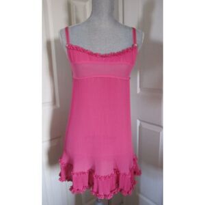 Victoria’s Secret Hot Pink Baby Doll Nightie  Bra Closure & Straps Size S Barbie